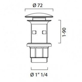 Донний клапан для раковини Catalano з переливом білий 5PCBSC00