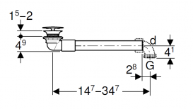 Донный клапан для раковины Geberit глянцевый хром 152.081.21.1
