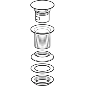 Донний клапан для раковини Geberit із вільним виливом та кришкою клапана латунь чорний матовий 152.050.14.1