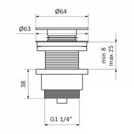 Донний клапан для раковини GRB Valvuleria Clic-Clac латунь хром 05055001