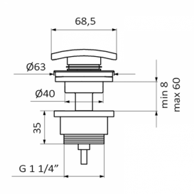 Донный клапан для раковины GRB Valvuleria Clic-Clac Quadro латунь белый 05055021