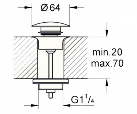 Донный клапан для раковины Grohe 1¼ темный графит 65807AL0