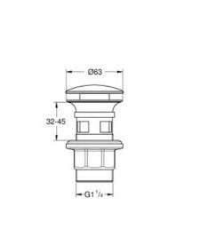 Донный клапан для раковины Grohe матовый черный 1024642430
