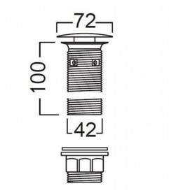 Донний клапан для раковини Hatria Accessori up & down білий Y1B9