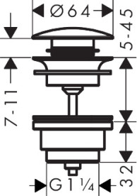 Донний клапан для раковини та біде Hansgrohe Axor Push-Open матовий білий 51300700