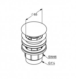 Донний клапан для раковини Kludi Push-Open хром 1042605-00