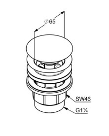 Донний клапан для раковини Kludi Push-Open блакитний матовий 10426O400