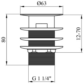 Донный клапан для раковины Kroner KRM C962-1 с переливом латунь хром CV022945