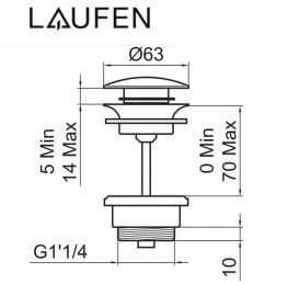 Донный клапан для раковины Laufen Automatic Clic 1¼'' золото с PVD-покрытием H3709890011041