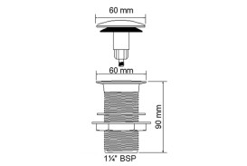 Донный клапан McAlpine для раковины без перелива click-clack 1¼ латунь нержавеющая сталь CWU60-SN