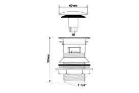 Донный клапан для раковины McAlpine click-clack 1¼ латунь античная бронза CW60-AB