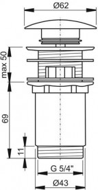 Донный клапан для раковины Ravak Click-Clack черный X01748