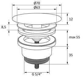 Донный клапан для раковины Ravak Flat белый X01919