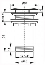 Донный клапан для раковины Ravak металл розовое золото матовое X01840