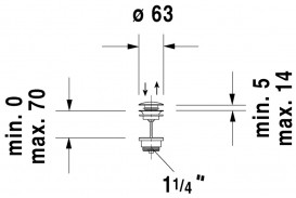 Донний клапан для раковини з переливом Duravit нажимний хром 0050521000