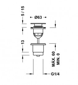 Донний клапан для раковини Tres Click-Clack білий 24284001BL