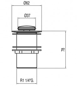 Донный клапан для раковины Tres без водослива Click-Clack хром 13454070