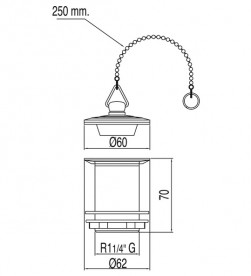 Донний клапан для раковини Tres з пробкою на ланцюжку хром 13474330