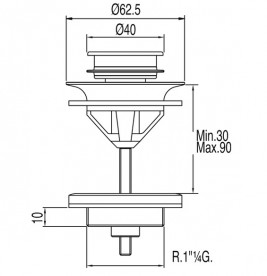Донный клапан для раковины Tres Simple-Rapid Click-Clack хром 162840