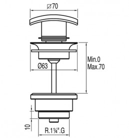 Донный клапан для раковины Tres Simple-Rapid Click-Clack хром 107940