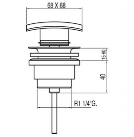 Донный клапан для раковины Tres Simple-Rapid Click-Clack хром 13434010