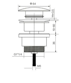 Донный клапан для раковины VBI click-clack латунь белый VBI-059000WT