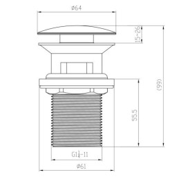 Донний клапан для раковини Villeroy & Boch Universal Taps & Fittings латунь хром TVP00000301061