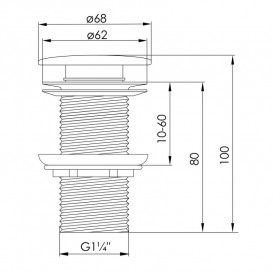 Донний клапан для раковини Volle click-clack з керамічною кришкою білий 90-00-77W