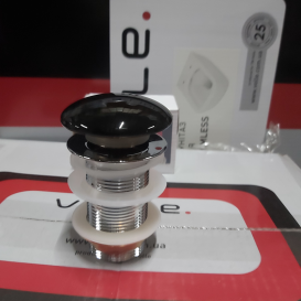 Донний клапан для раковини Volle click-clack з керамічною кришкою чорний 90-00-77Bl