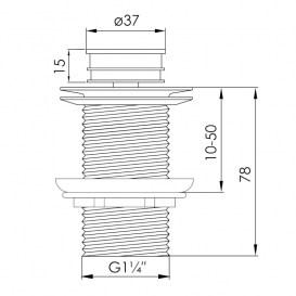 Донний клапан для раковини Volle click-clack без накладки латунь 9000.104037
