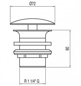 Донный клапан для свободной раковины Tres хром 13424010