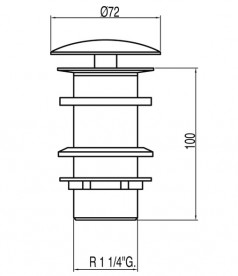 Донный клапан для свободной раковины Tres хром 13424030