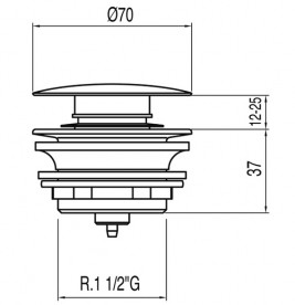 Донный клапан для ванной Tres Click-Clack хром 13474010
