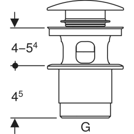 Донный клапан Geberit с нажимным механизмом латунь глянцевый хром 152.076.21.1
