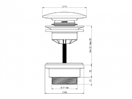 Донный клапан Hatria Clic-Clack керамика/латунь белый A0Y7A801