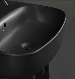 Донный клапан Kerasan клик-клак с накладкой из керамики чёрный матовый 923331