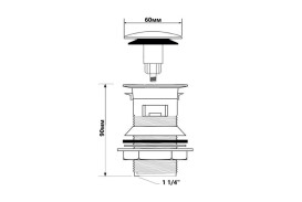 Донный клапан McAlpine для раковины с переливом click-clack 1¼ латунь нержавеющая сталь CW60-SN