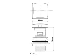 Донный клапан McAlpine для раковины с переливом click-clack 1¼ латунь хром CW60SQCB