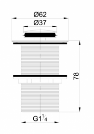 Донный клапан Volle click-clack латунь черный/хром 90-00-037black