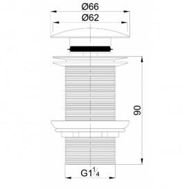 Донный клапан Volle click-clack латунь хром 90-00-043