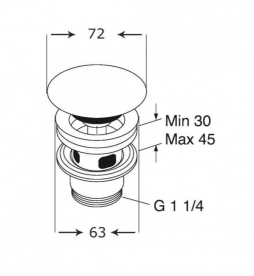 Донный клапан с керамической крышкой Villeroy&Boch Push-open белый 8L033401