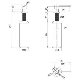 Дозатор для миючого засобу Kroner KRP Spender C001 врізний 500 мл хром CV030016