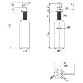 Дозатор для миючого засобу Kroner KRP Spender C012 врізний 500 мл хром CV030018