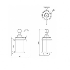 Дозатор для рідкого мила Burlington з настінним тримачем латунь / кераміка золото / білий A19 GOL
