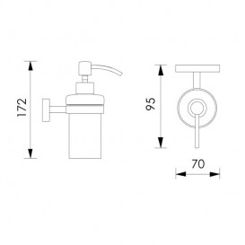 Дозатор для жидкого мыла Imprese Valtice настенный матовое стекло/хром 170320