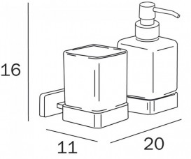 Дозатор для рідкого мила Inda Lea зі склянкою матове скло/чорний матовий A1810D NE 21
