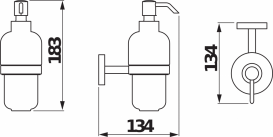 Дозатор для рідкого мила Jika Mio з власником кераміка / хром H3847450040001
