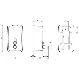 Дозатор для жидкого мыла Kroner KRM Rizze-ACC405-8 настенный 800 мл хром CV022962