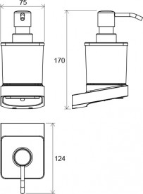 Дозатор для жидкого мыла Ravak 10° TD 231 хромированная латунь матовое стекло X07P323