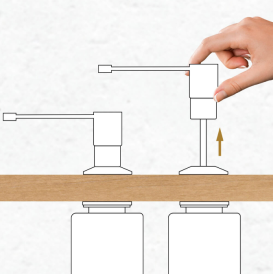 Дозатор для жидкого мыла Sink Quality Quatro латунь/пластик белый DOK-wh